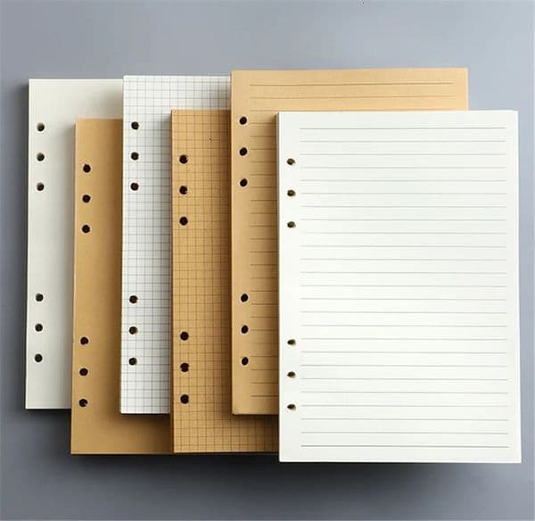 45 Sheets A5 A6 A7 Loose Leaf Notebook Refill Spiral Binder Inner Page Line Blank craft Grid Inside Paper Stationery 251210