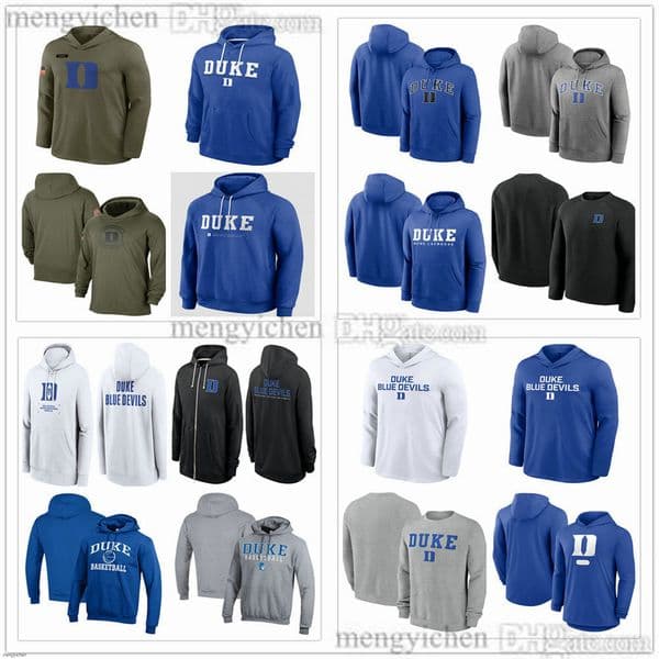 Men's Duke College Blue Devils Pullover Hoodie T-Shirt Football Long Sleeve Hooded Sweatshirt Sports Hoodies Shirt
