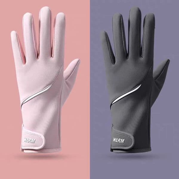Winter Womens Thermal Gloves Touchscreen Compatible Fleece Lined Full Finger Waterproof Hand Warmer Mitten for Bike Cycling 251215