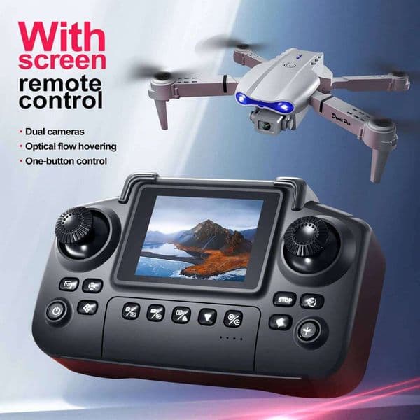 New Upgraded Drone E88 Pro 4K Dual-Camera HD Aerial Photography Dron With Screen Foldable Quadcopter RC Toy For Kids Boys Gifts