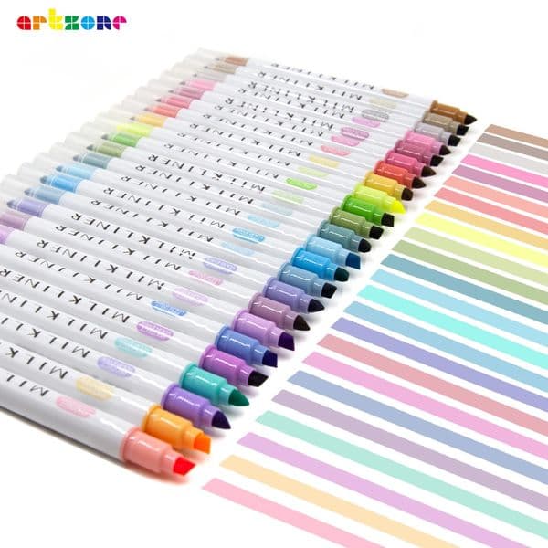 1224pcs Highlighters Assorted Colors Dual Tip Bible Pastel Highlighter Markers No Bleed for Journaling coloring 251216BJ