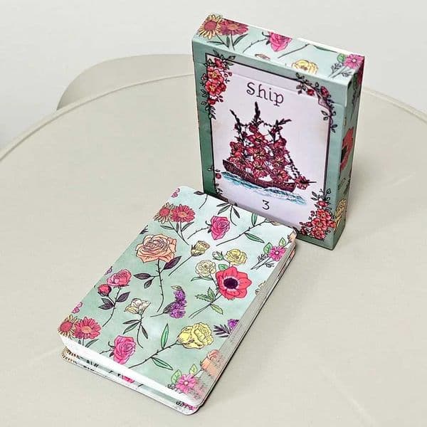 Floraneum Lenormand Tarot Oracle 96cm Illustrations Embellished with Flowery Decor 36 Lenormand Cards C251216
