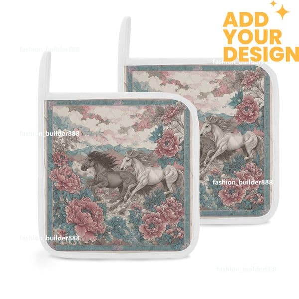 Custom Designer H Pot Holders Clearance for Kitchen Luxury Horse Pattern Heat Resistant Hot Pads Trivet for Cooking and Baking H44