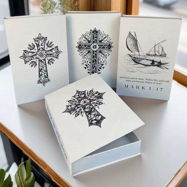 Jehovah Cross Bible Book Storage Box Decorative Books Home Decor Coffee Table Bedroom Ornament Interior Decoration 251213BJ