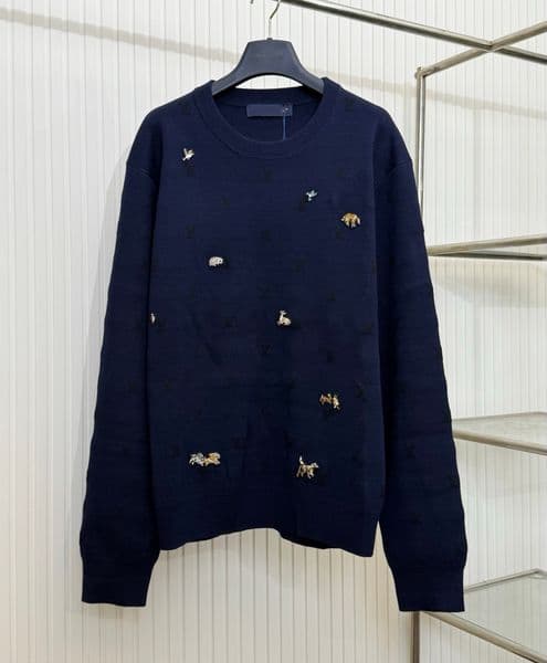Men's Plus Size Hoodies & Sweatshirts jacquard letter knitted sweater in autumn / winter acquard knitting machine e Custom jnlarged detail crew neck cotton 44563