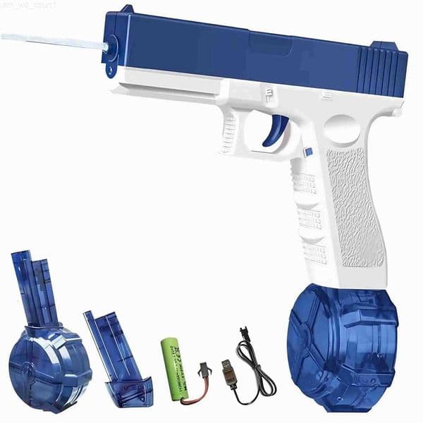 Blue Electric Water Guns for Kids Adults - High-Pressure Auto Spray for Pool Beach Outdoor Fun H251216