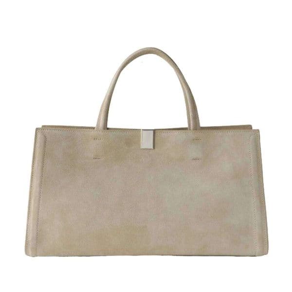 Elegant Minimalist Style Business Office Lady Tote Bag Large 39Cm Matte Suede Cow Leather Women Laptop Handbag Leisure Quality St251214