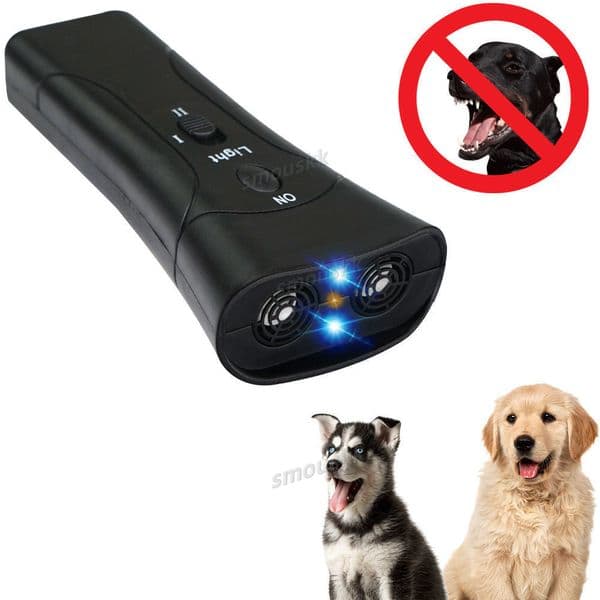 Dog Repeller Portable Ultrasonic Deterrent Handheld Anti-barking 3in1 Dog Training Device Repel Animals Pets Dog Trainer