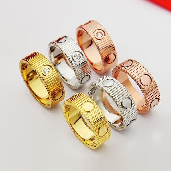 Ring Designer Luxury Rings Screw ring with flower-patterned Titanium steel material craftsmanship women men Jewellery Couple's jewelry gift size 6-10