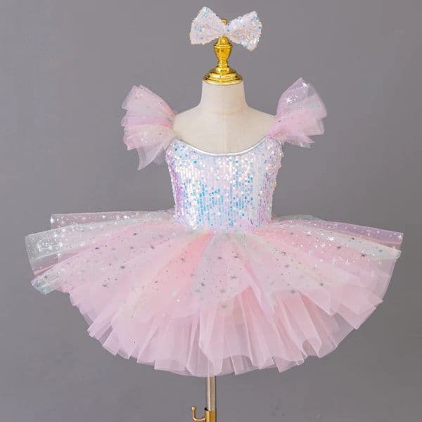 Kids Ballroom Clothing Sequined ModernDance Tutu Dress Girls Dance Costume Stage WearWedding Princess Dresses251209BJ