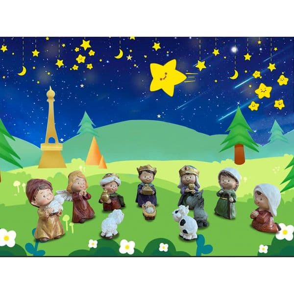 11pcs Vibrant Nativity Scene Decor Handcrafted Resin Religious Table for Holiday Perfect Christmas Gifts Kids 251216