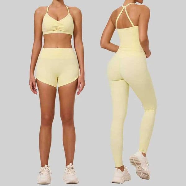 2PCS Yoga Set Womens Tracksuits Sports Suits Sportswear Gym Clothing Fitness Cross Back Yoga Top Sports Vest High Waist LeggingXJ251216