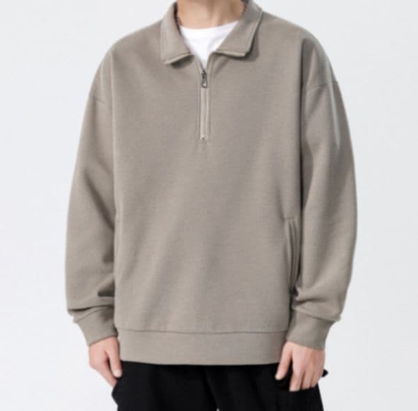 A342 Turtleneck Sweatshirt for Men Autumn and Winter Thickened Loose Trendy Solid