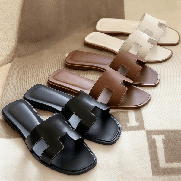 Designer Slide Sandals Womens Flat Beach Slippers Summer Genuine Leather Classics Hslippers High Quality Flat Sandals with Dust Bag 35-43
