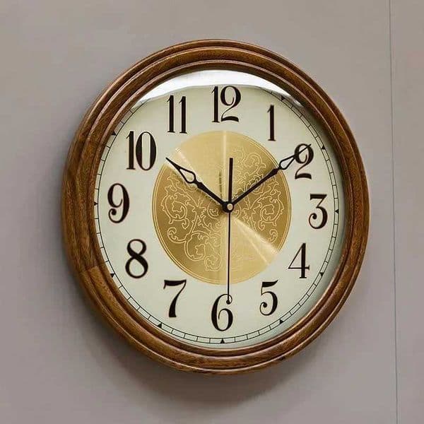 Solid Wood Wall Clock Modern Living Room Large Clock Aesthetic Watch Silent Creative Home Decoration Accessories InteriorXJ251216