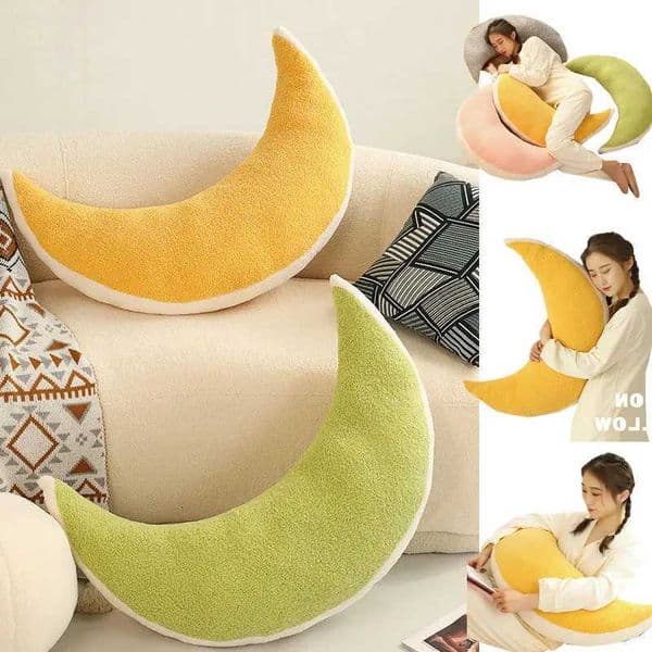 75cm Big Giant Super Soft Moon Shape Pillow Stuffed Yellow Moonnight Maternity Pillow School Nap Sleeping Throw Cushion Bed X251216