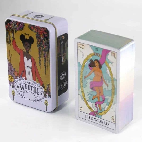 Modern Deck Oracle Witch Cards Tarot Tin Box Gilded Edge English Version Desk Card Game Beginners with Guidebook Card Game C251216
