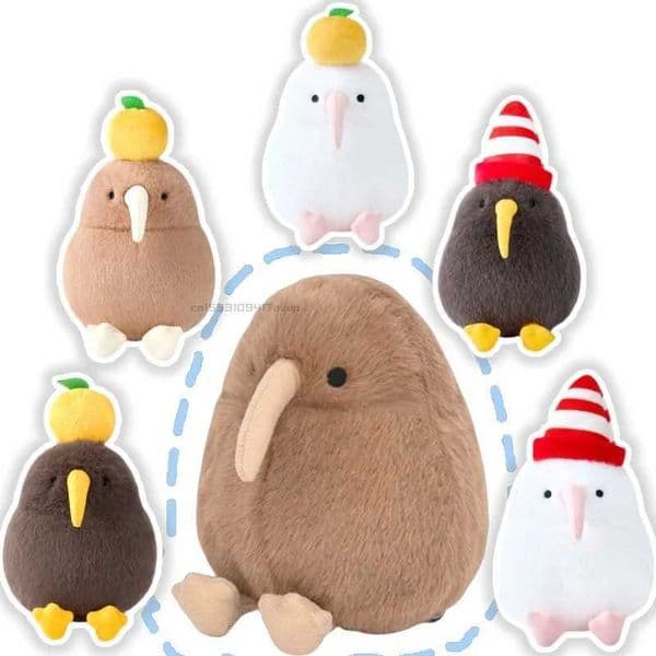 Super Cute Kiwi Bird Plush Toy Stuffed Keewee PLushie With Orange Red White Stripe Hat Lifelike Animals For Kids Birthday Gift X251216