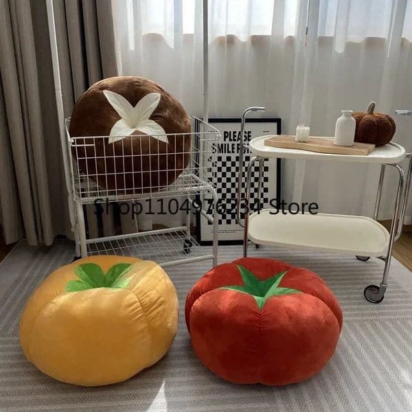 Thickened Cushion with TomatoShaped Pillow Vegetable Mushroom Persimmon Round Pad for Window Seat Pillows Bedroom 251216