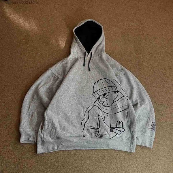 Strtwear Vintage Grey Hoodie Y2K Clothes Mens Womens Punk Rock Strt Graphic Oversized Hoodie Sweatshirt Casual Jacket S251216