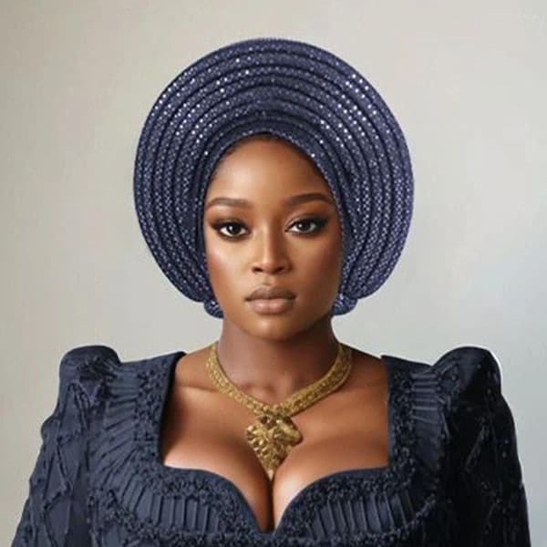 Ethnic Clothing African Auto Gele Headtie Aso Oke Nigerian Sequin Headscarf Bonnet Turban Cap Women Muslim Hijab Wedding Party Head Wrap