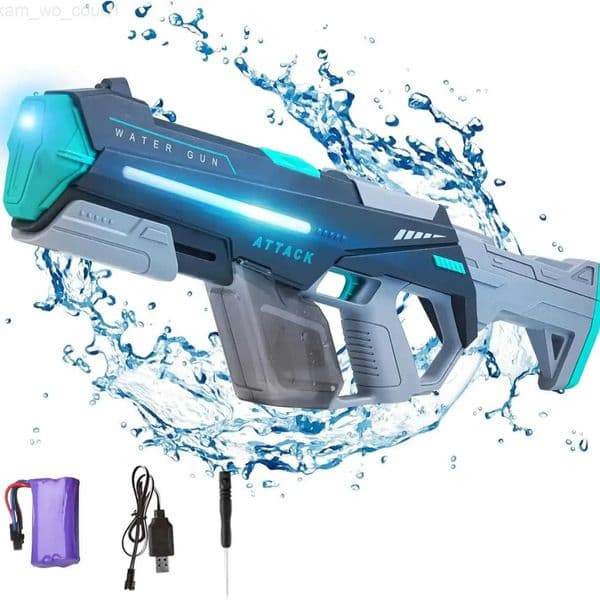 Fully Electric Water Gun Toy Swimming Pool Play Water Adult Pool Toy Outdoor Games High Pressure Water Gun Summer Toys for Kid H251216