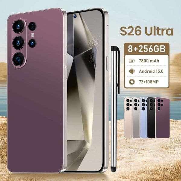 Brand New 4G Full Netcom S26 Ultra Cross-Border Mobile Phone 7.3Inch HD Screen 8+256G Smartphone In Stock