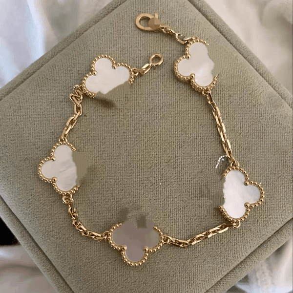 18k gold mother of pearl five-color bracelet