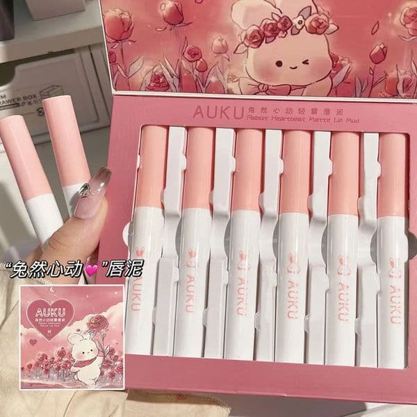 6 PCS Kawaii Lipsticks Set Korean Make Up Beauty Cosmetics Matte Lip Mud Waterproof Long lasting Makeup for women 251211