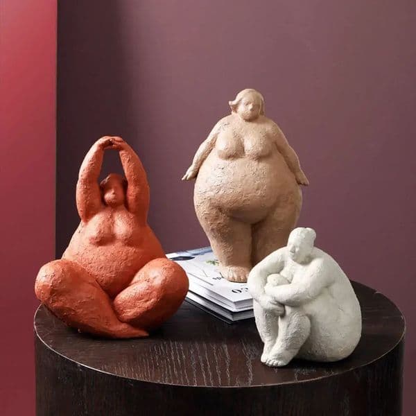 Resin Abstract Fat Lady Yoga Statue Home Decor Decoration Room Figurines Interior Desk Accessories Sculptures Nordic Living 251216