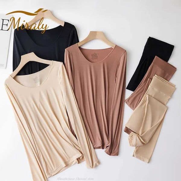 New Winter Autumn Thermal Underwear Women Long Sleeves Bottoming Shirt Pullover Elastic Casual Solid Female Basic Thermal TopsT251217
