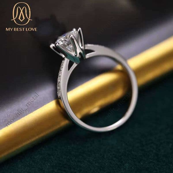 925 Sterling Silver Special Favor Decorative VVS Moissanite Wedding ldiamonite Women's Ring