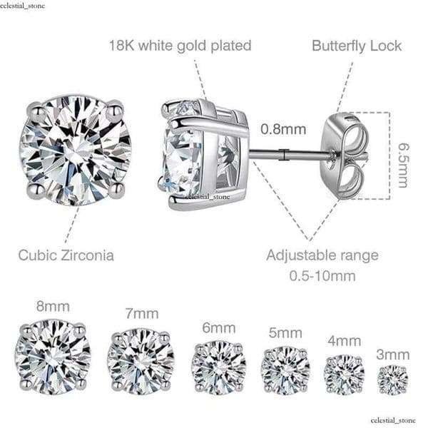 Fashion Lab Created VVS Moissanite Jewelry Design S925 Sterling Silver Custom Classic Women Men VVS Moissanite Moissanite Fine Stud Earrings
