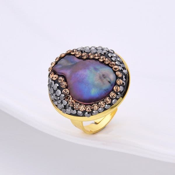 Trendy Natural Baroque Pearls Metal Punk Rings For Women Girls Party Jewelry Gifts Charm Accessories Female Index Finger Rings 251210