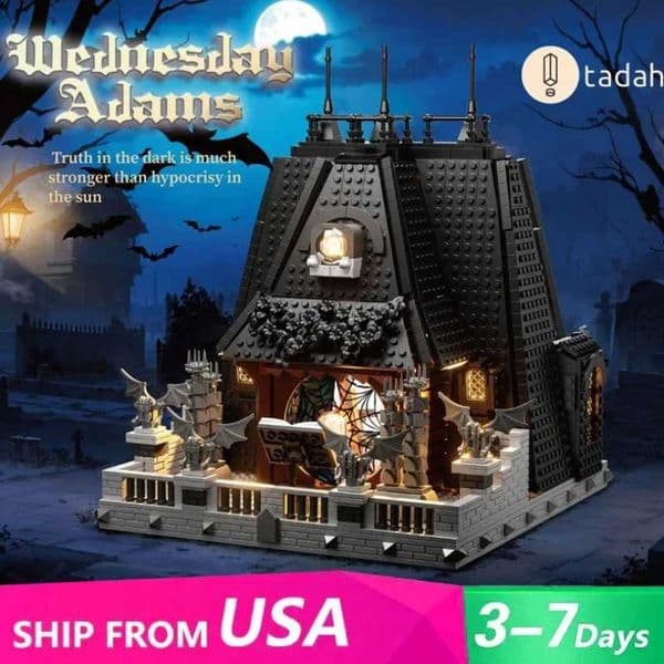 2419PCS MOC Horror Movie Adams House Building Blocks Streetview Villa Modular Model Desktop Decor Toys Halloween Gift X251216