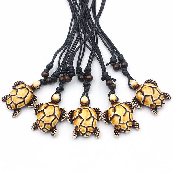 12 Pcs Wholesale Simulated Ox Bone Sea Turtle Necklaces Hand-Woven necklaces Unisex Jewelry Gift for Men Women