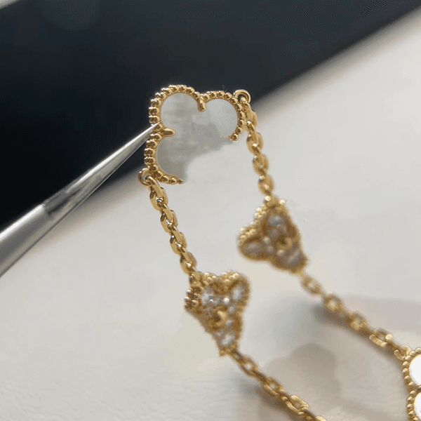 Designer bracelet vanly cleafs braclet White mother-of-pearl diamond five-color bracelet white gold