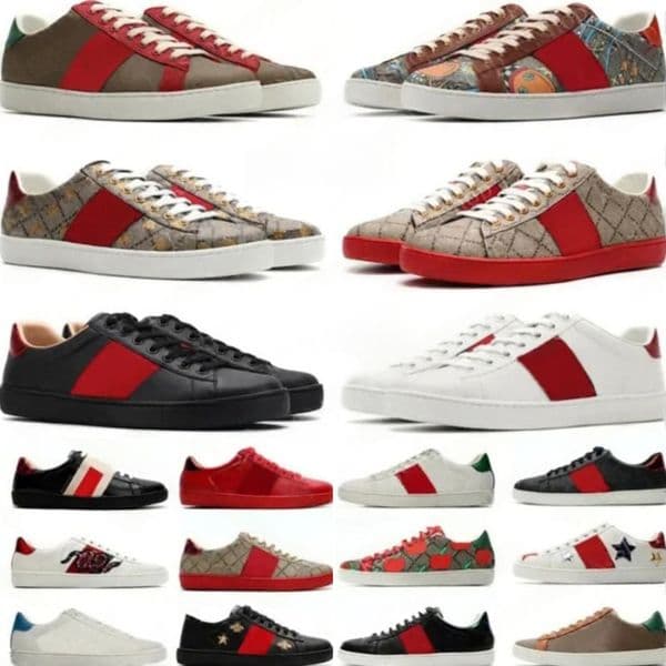 Classic dress shoes designer shoes for men women casual sneakers Bee Embroidered loafer snake white band stars black mens flat outdoor trainers size eur36-45
