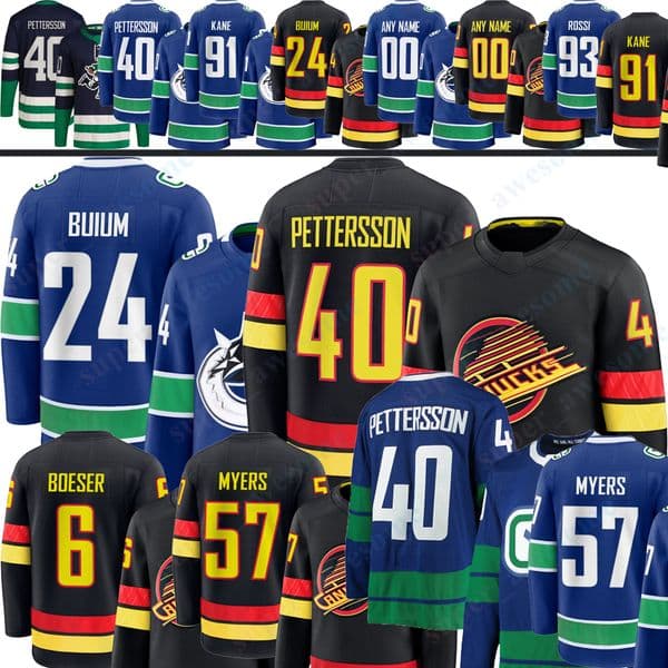 #40 Elias Pettersson hockey jersey Canuck jersey #93 Marco Rossi Zeev Buium Brock Boeser Evander Kane Trevor Linden Myers Filip Chytil Thatcher Demko Pavel Bure jersey