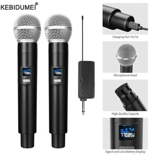 2026 perfume New Wireless Dynamic cologne Handheld Microphones Karaoke Microphone Mic With Rechargeable Receiver For Wedding Party Church Cl