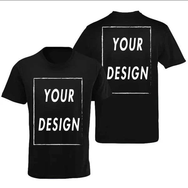 Mens T-shirt with your own text photo printed on the front and back custom high-end gift European size 100 26Y0504