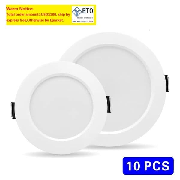 10pcs/lot Led Downlight 3W 5W 7W 9W 12W 15W 220V Recessed Ceiling Light 3/4/5 inch Round Led Panel Down Light Spotlight Lighting ZZ