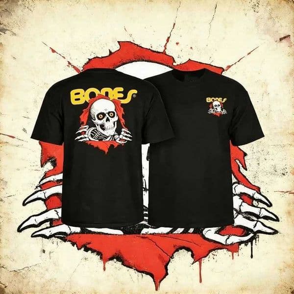 Summer Skateboard T Shirt Powell Peralta Winged Ripper 100Pure Cotton Printed T-shirt Short Streetwear Harajuku Mens Clothing X251218
