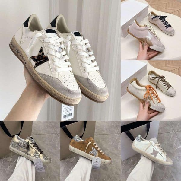 2026 Mens Women Sneakers womens Casual Super-star Leather Italy Dirty Old Shoes High quality designer shoes women classic white do old dirty lace up m