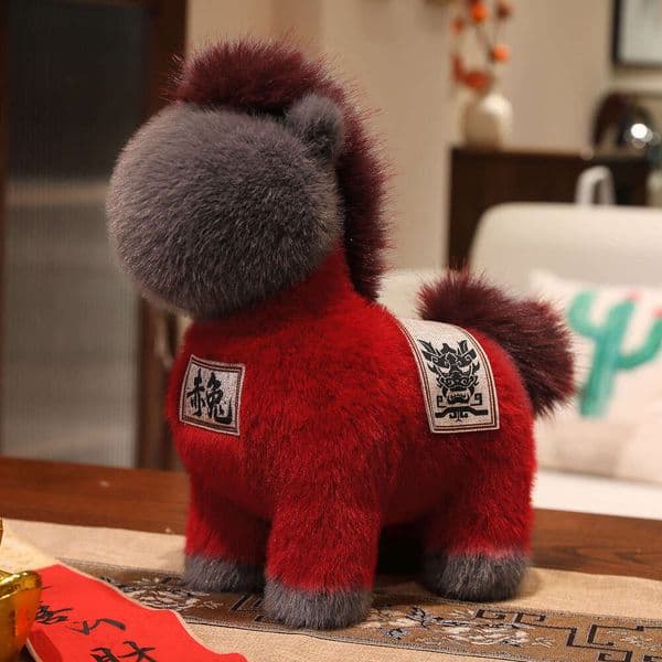 25Cm Year Of The Horse Mascot For Spring Festival: Legendary War Horse Plush Toy Zodiac Horse Doll Gift