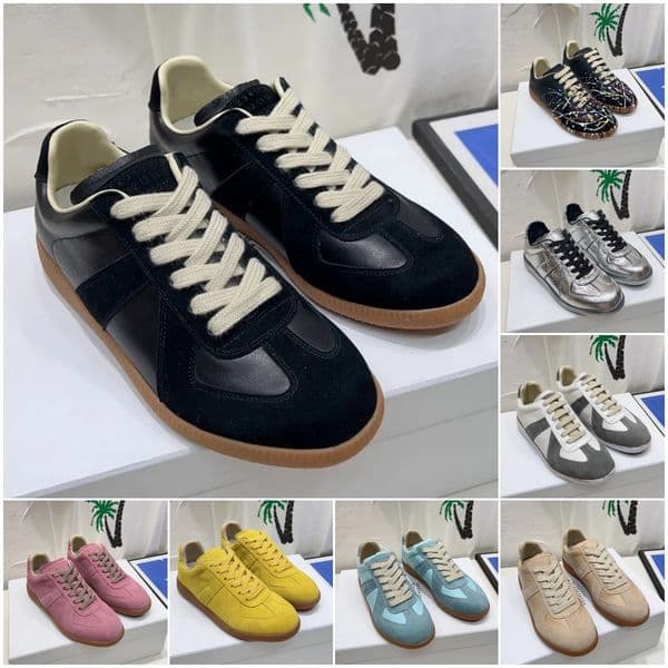 Designer Shoes Luxury Shoes sneakers trainers MM6 Men Women casual shoes denim canvas leather white green letter fashion platform low trainers Size 36-45