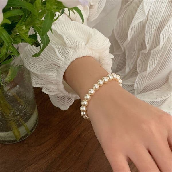 2Pcs Fashion Retro French Style French Pearl Bracelet For Women, Light Luxury Niche High-End Exquisite Vintage Accessory Jewelry Valentine's Day Gifts