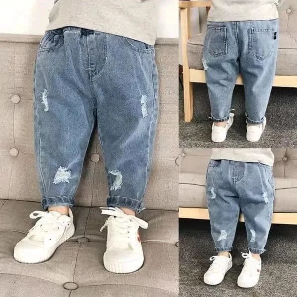 Boys Casual Jeans Children Denim Ripped Kids Trousers Toddler Girl Fall Clothes 2 3 4 5 Years Baby Harem Pants Baggy 251217