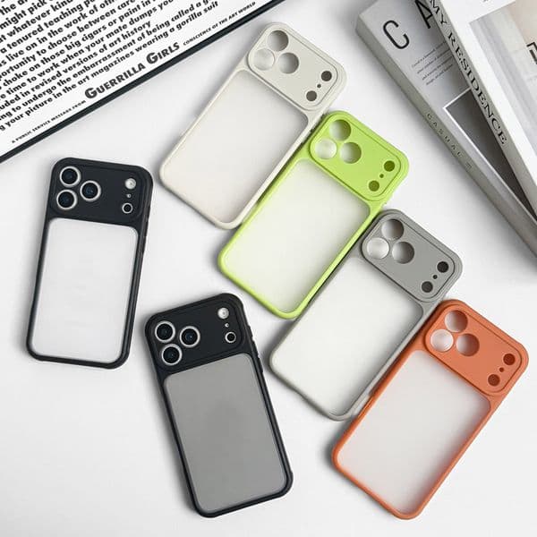 Hybrid Hit Hard PC Soft TPU Cases For Iphone 17 Air 16 Plus 15 14 Pro Max 13 12 11 Samsung S25 S24 Ultra Fashion Matte Frosted Orange Color Mobile Phone Back