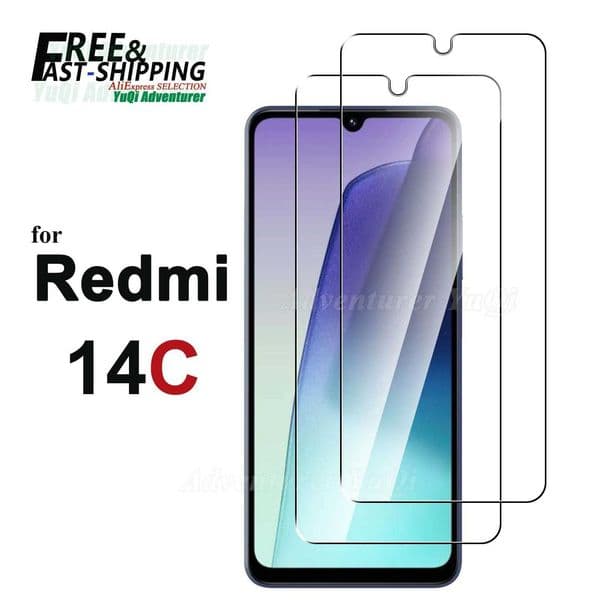 SCREEn Protector for Redmi 14C 688 inch Tempered Glass Crystal HD 9H Anti Scratch Case Friendly High Aluminum G251218
